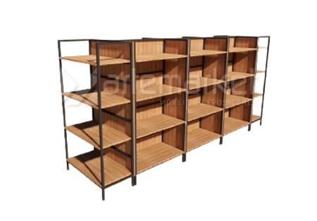 Gôndola Industrial Metal Fundo Baixo