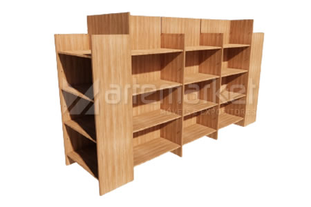 Gôndola Madeira Prateleira Fundo Alto